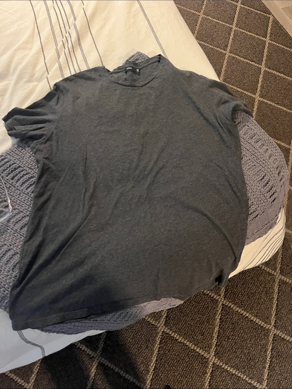 Men's Vince Charcoal Crew Neck T-Shirt - Classic Everyday Tee